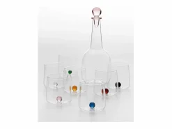 Vaso Bilia de vidrio borosilicato color azafrán, juego de 6 piezas, color transparente