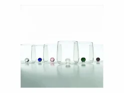 Vaso Bilia Zafferano de vidrio borosilicato juego de 6 piezas Color ámbar