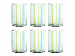 Hot Vaso Tirache Zafferano en Vidrio Borosilicato Bicolor Aguamarina Caja de 6 Piezas Verde