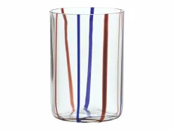 Sale Vaso Tirache Zafferano en vidrio borosilicato bicolor amatista, caja de 6 piezas Azul