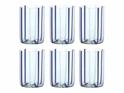 Clearance Vaso Tirache Zafferano en Vidrio Borosilicato Bicolor Aguamarina Caja 6 Piezas Azul
