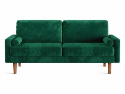 Outlet DripeX Velvet y sofá de terciopelo sólido - 3 Lugares - Carga máxima de 300 kg - 176x78x85cm Verde