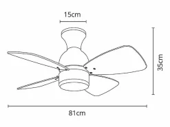 Online AKUNADECOR Ventilador Ac Fresco Níquel Modo Verano Y Invierno Temporizador Led Interlusa Plateado