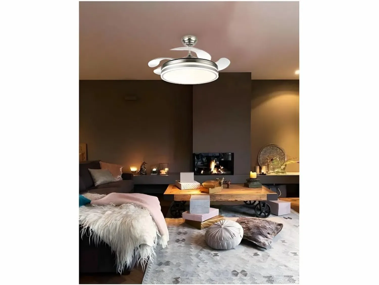 Discount AKUNADECOR Ventilador Dc Bayomo L Led Con Memoria De Color Blanco