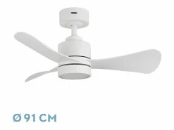Discount AKUNADECOR Ventilador Dc Zepelin Led 3 Posiciones Control Remoto Blanco