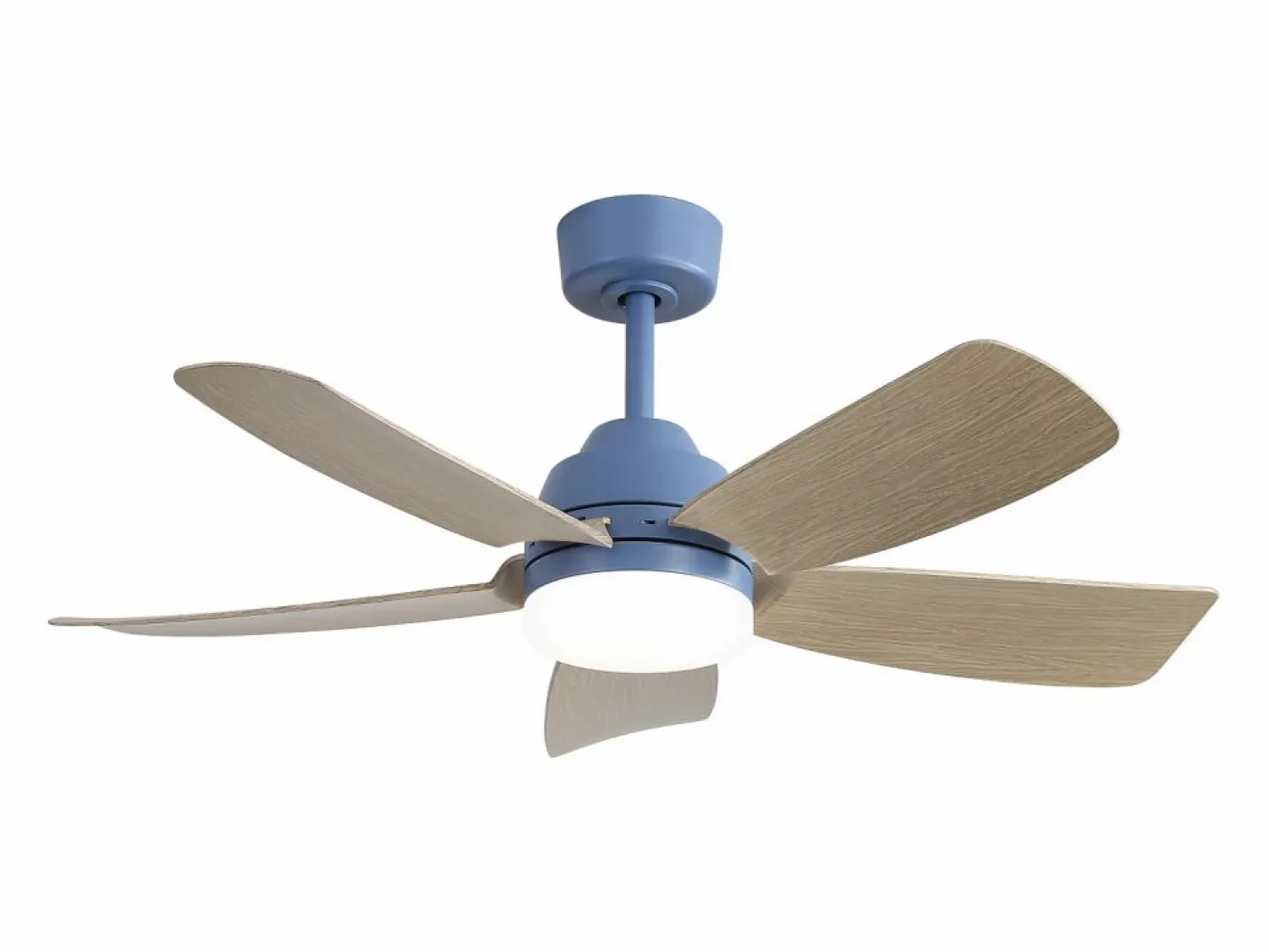 Ventilador de techo 42" con luz LED 22W, 5 aspas de ABS, control remoto, , para dormitorio, sala, comedor y oficina (106,6x106,6x46,5cm) Azul