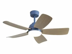 Outlet Ventilador de techo oscuro de 42 pulgadas - Ventilador de techo con luz LED y 5 aspas de ABS - para dormitorio y sala de estar Azul