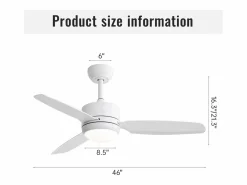 Ventilador de techo - Ventilador de techo con luz LED y 3 aspas de ABS - 6 tipos de ventiladores con control remoto - para sala de estar