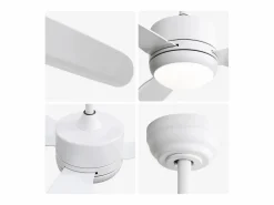 Ventilador de techo - Ventilador de techo con luz LED y 3 aspas de ABS - 6 tipos de ventiladores con control remoto - para sala de estar