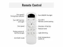 Ventilador de techo - Ventilador de techo con luz LED y 3 aspas de ABS - 6 tipos de ventiladores con control remoto - para sala de estar