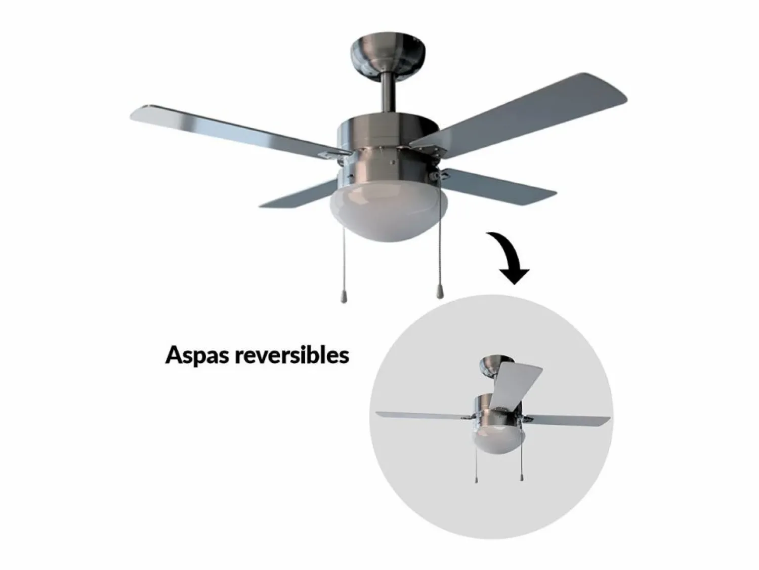Clearance Ventilador de techo Cecotec EnergySilence Aero 450 50W 4 aspas reversibles /gris Blanco