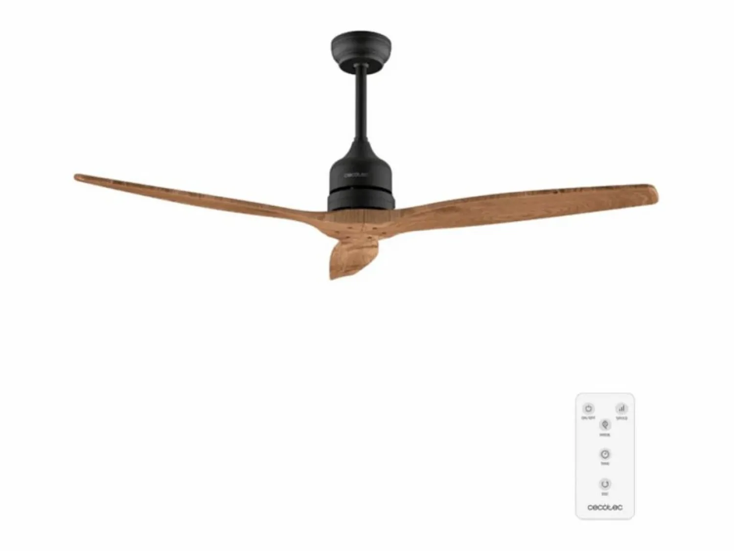 Sale Ventilador de techo Cecotec EnergySilence Aero 5270 40W negro/madera Ø132 cm Color natural claro