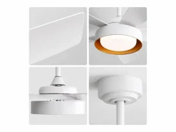 Ventilador de techo con luz LED de 22W, mando a distancia, motor DC reversible, ABS, (106,6x106,6x35,5cm)