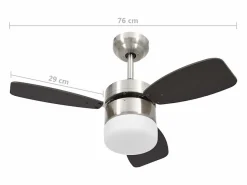 vidaxl Ventilador de techo con luz con mando marrón oscuro 76 cm