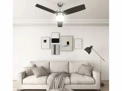 Clearance Ventilador de techo con luz con mando marrón oscuro 108 cm ES688622 Marru00f3n