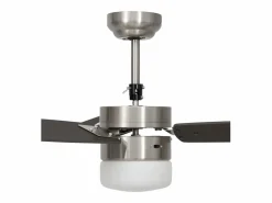 Online vidaxl Ventilador de techo con luz con mando marrón oscuro 108 cm Marru00f3n