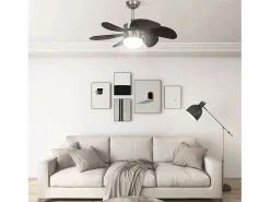 Ventilador de techo con lámpara marrón oscuro 76 cm ES207221