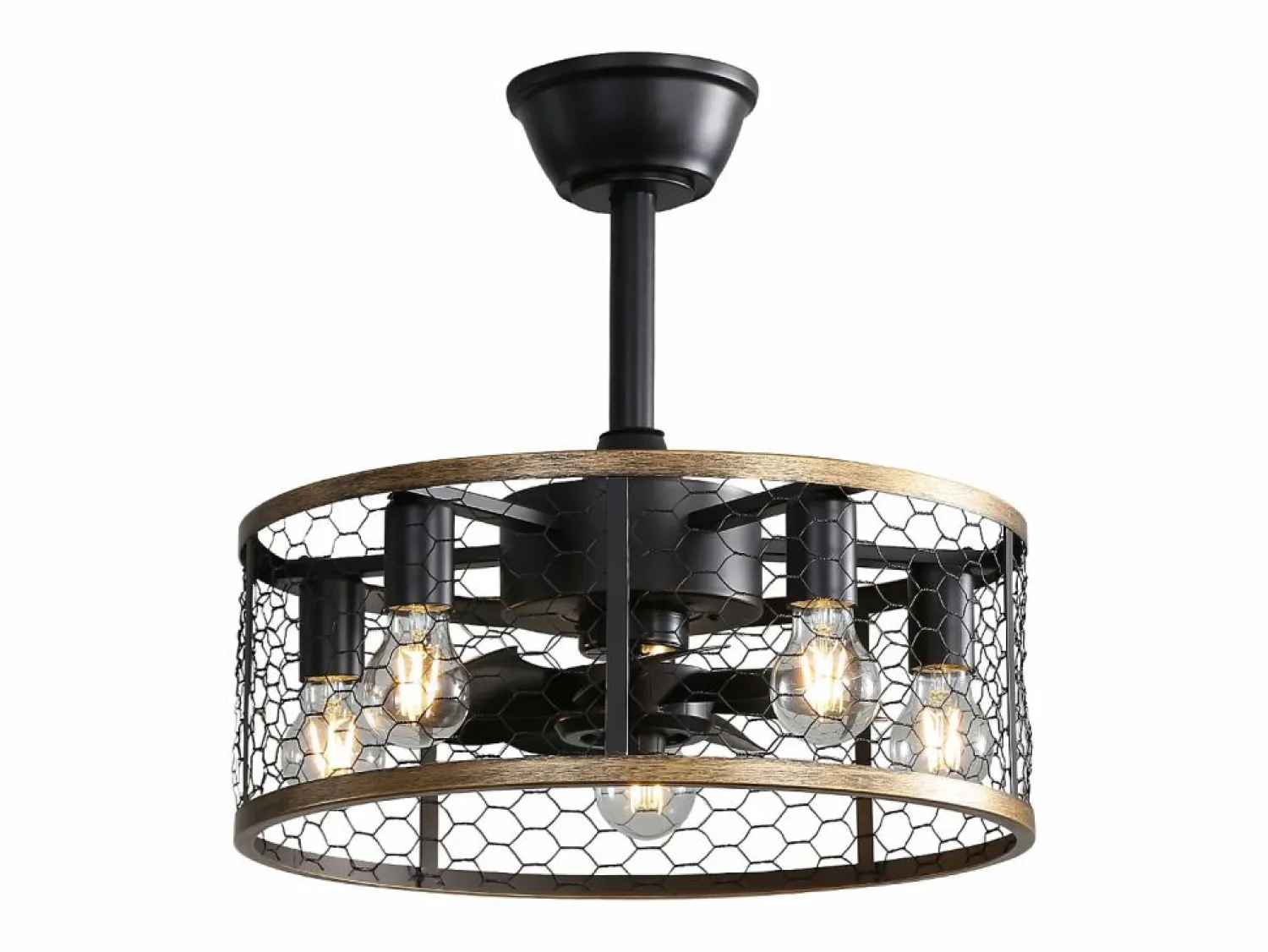 Hot Ventilador de techo de 50,8 cm con 7 aspas, luz y control remoto, motor CC reversible, color Aire Acondicionado, Ventilación