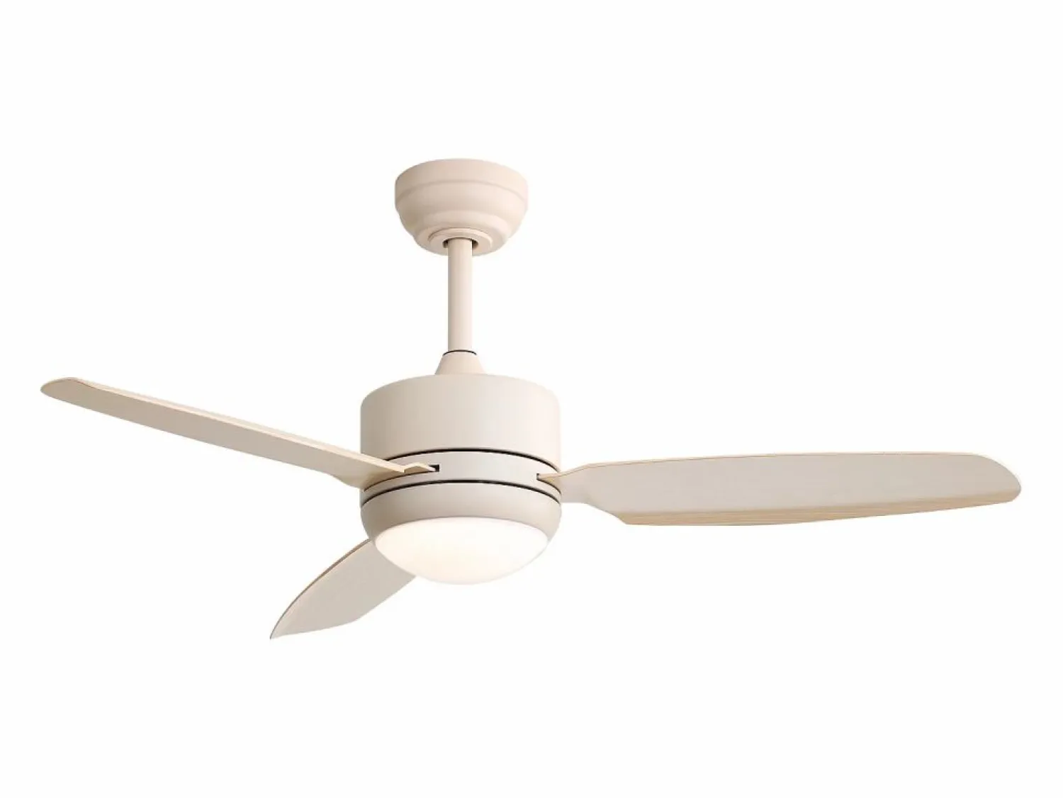 OKWISH Ventilador de techo de 117 cm - Ventilador de techo para sala de estar con 6 velocidades y 3 aspas de ABS - Iluminación LED