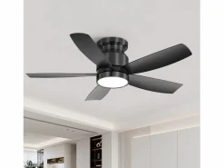Ventilador de techo de 42 pulgadas con iluminación LED de 18 W, control remoto, 5 aspas de ABS, motor CC reversible, color (106,68 x 106,68 x 23,11 cm)
