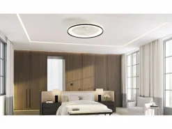 Best Ventilador de techo de 19 pulgadas con control remoto, 3 aspas de ABS, motor de CC ultrasilencioso, LED RGB regulable de 3 colores (48,26 x 48,26 x 12,7 cm) Aire Acondicionado, Ventilación