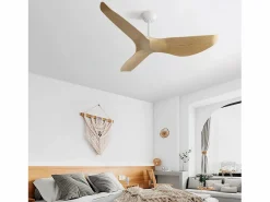 Ventilador de techo de 52 pulgadas - Ventilador de techo con 3 aspas de ABS y control remoto de 6 velocidades - para sala de estar