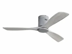 Outlet Ventilador de techo de 52 pulgadas - Ventilador de techo de 3 aspas con control remoto - 6 velocidades - para sala de estar y dormitorio Plateado