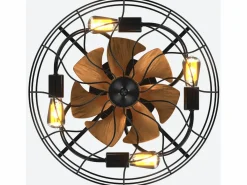 Ventilador de techo de 20 pulgadas - Ventilador de techo con bombilla y 7 aspas de ABS - 6 velocidades ajustables - para sala de estar