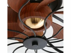 Ventilador de techo de 20 pulgadas - Ventilador de techo con bombilla y 7 aspas de ABS - 6 velocidades ajustables - para sala de estar