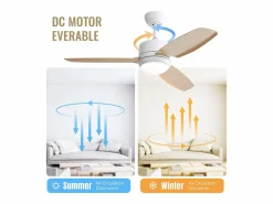 Best Ventilador de techo de madera - Ventilador de techo para sala de estar con 6 velocidades y 3 aspas de ABS - Iluminación LED Aire Acondicionado, Ventilación
