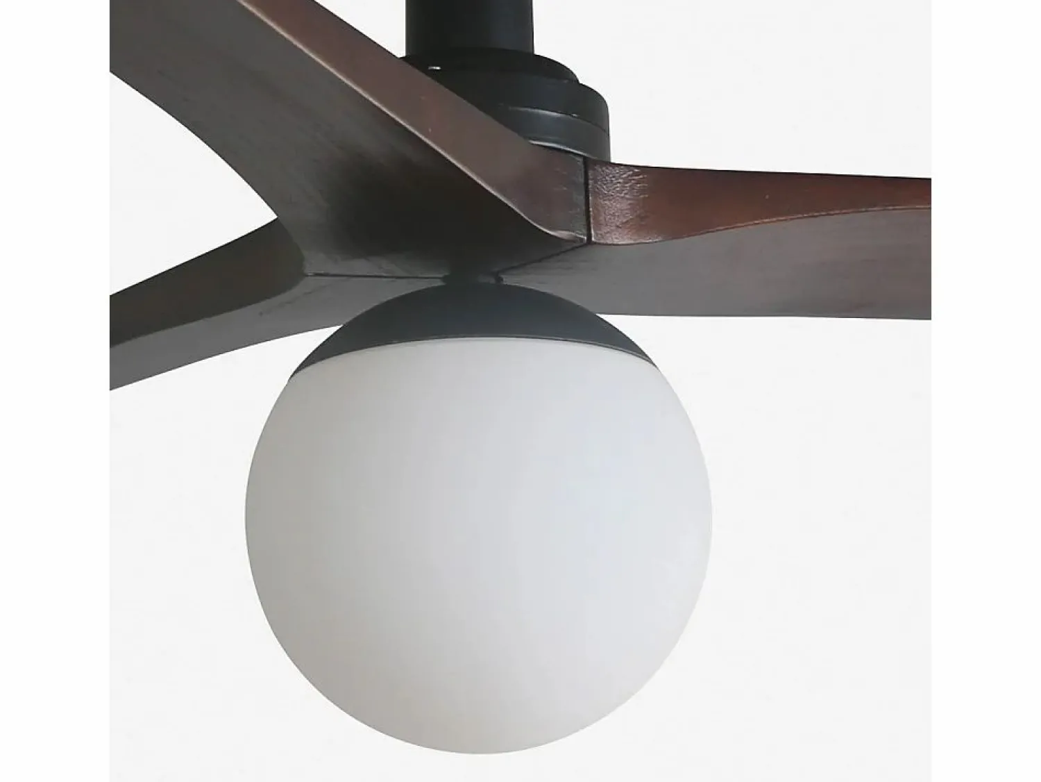 Faro Barcelona Ventilador de techo - Klim S Negro/Nogal Oscuro - Motor CC silencioso, luz LED regulable, control remoto