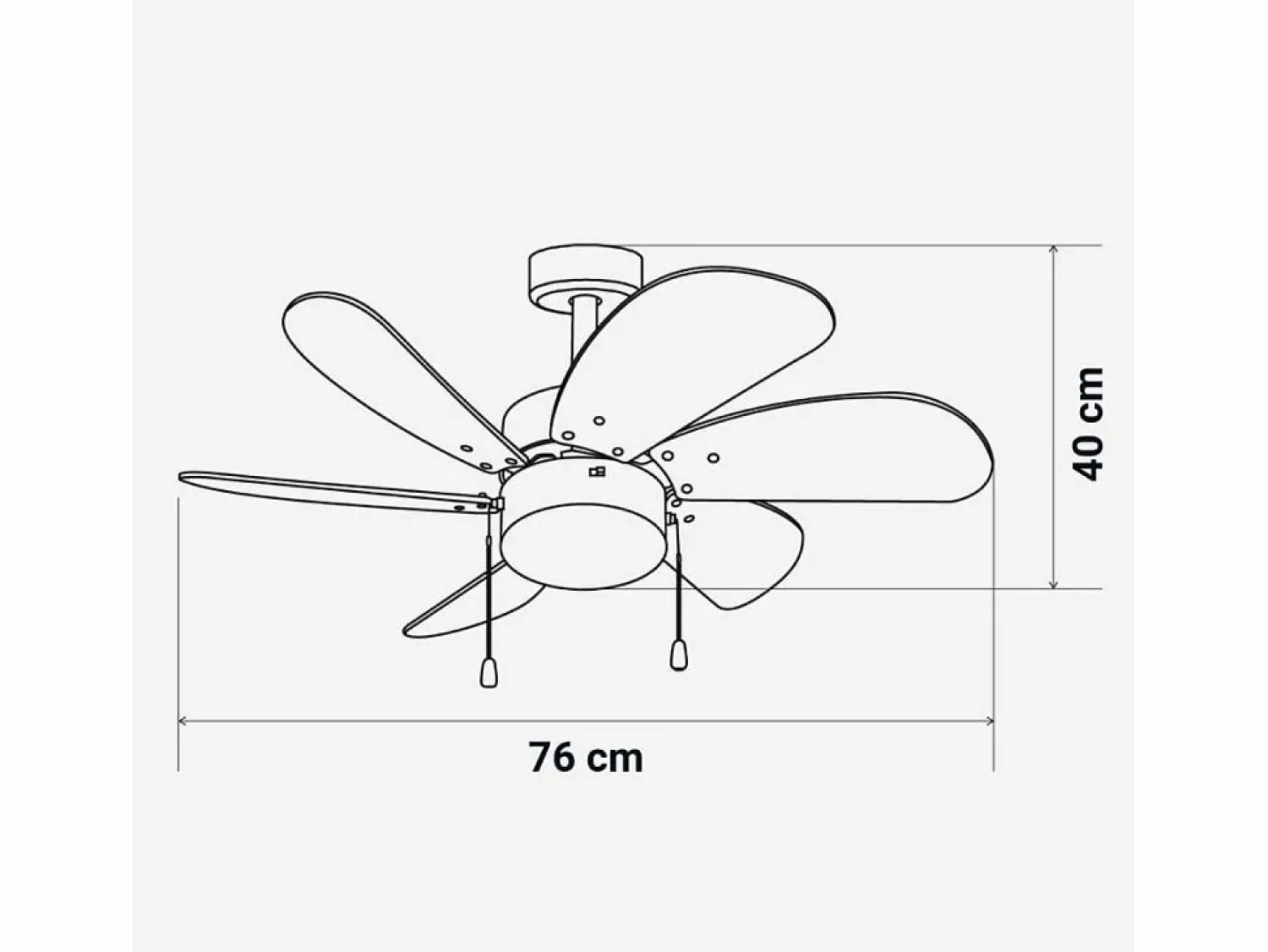 Best Ventilador de techo Geneva 6030W Universal Blue 50W 6 aspas reversibles /natural Ø76 cm Blanco