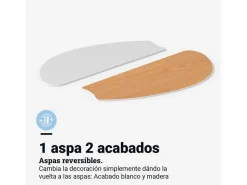 Best Ventilador de techo Geneva 6030W Universal Blue 50W 6 aspas reversibles /natural Ø76 cm Blanco