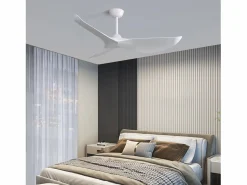 Sale Ventilador de techo interior de 52 pulgadas con control remoto de 6 velocidades, 3 aspas de ABS, motor CC reversible, (132 x 132 x 30 cm) Aire Acondicionado, Ventilación