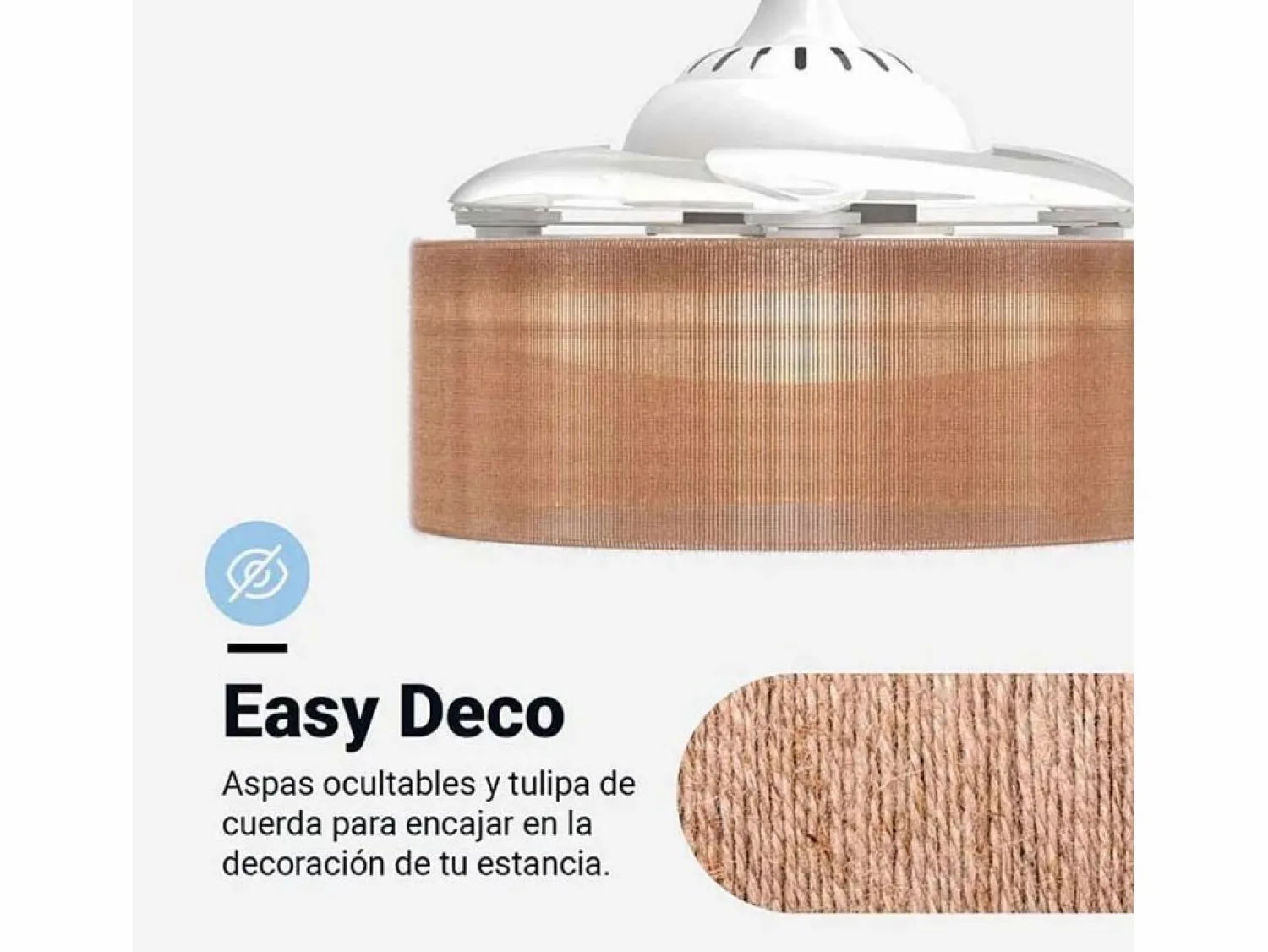 Outlet Ventilador de techo Jaloque 5042WFC Universal Blue 65W 4 aspas retráctiles marrón Aire Acondicionado, Ventilación