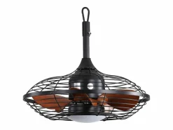 Hot Ventilador de techo para exterior con LED, 20 pulgadas, motor de CC, 5 aspas de ABS, color , montaje colgante (50,8 x 50,8 x 47,5 cm) Negro