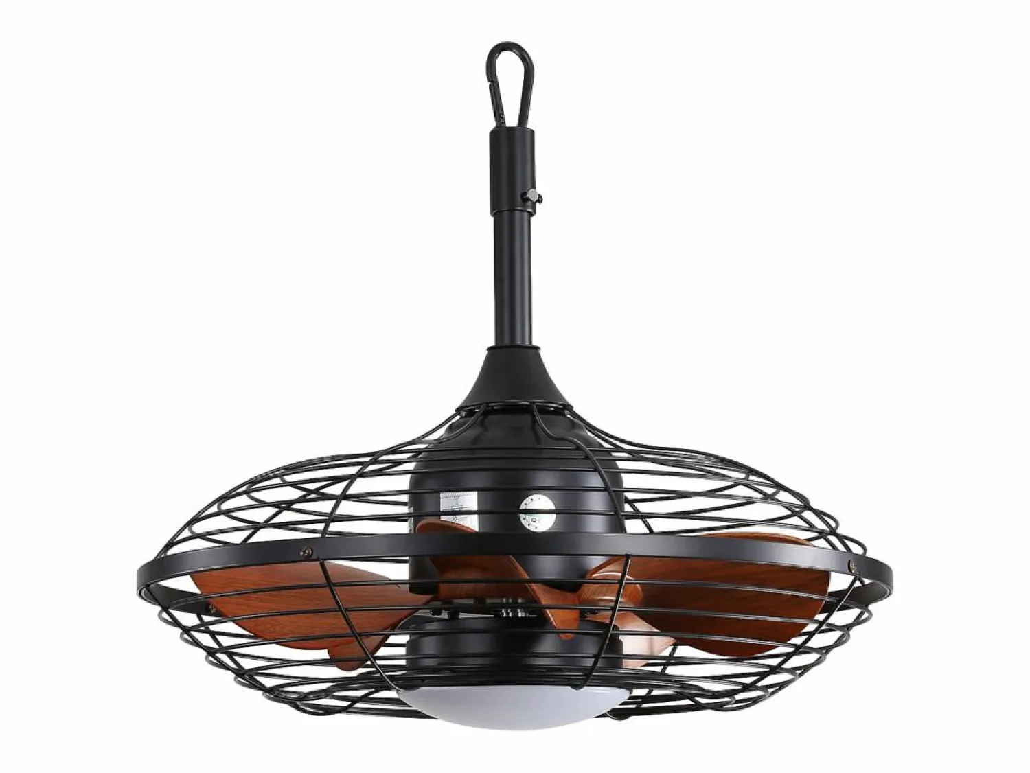 Hot Ventilador de techo para exterior con LED, 20 pulgadas, motor de CC, 5 aspas de ABS, color , montaje colgante (50,8 x 50,8 x 47,5 cm) Negro