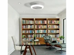 Ventilador de techo sin aspas con luz y control remoto, diseño moderno, ABS, , montaje empotrado (45,7 x 45,7 x 14,5 cm)