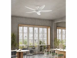 Ventilador de techo sin luz Perenz 7200 B - Ø 142 cm, 5 aspas, 5 velocidades, motor DC de 50 W, silencioso Blanco