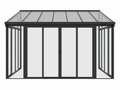 Online Veranda de aluminio y policarbonato con protección UV - 12 m² - antracita - MATHILDA Pérgola