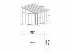 Online Veranda de aluminio y policarbonato con protección UV - 12 m² - antracita - MATHILDA Pérgola