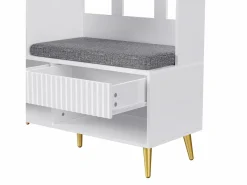 Hauss Spole Vestiaire blanc avec 1 porte, 2 tiroirs, 4 patères et 1 banc 100 x 35 x 180 cm