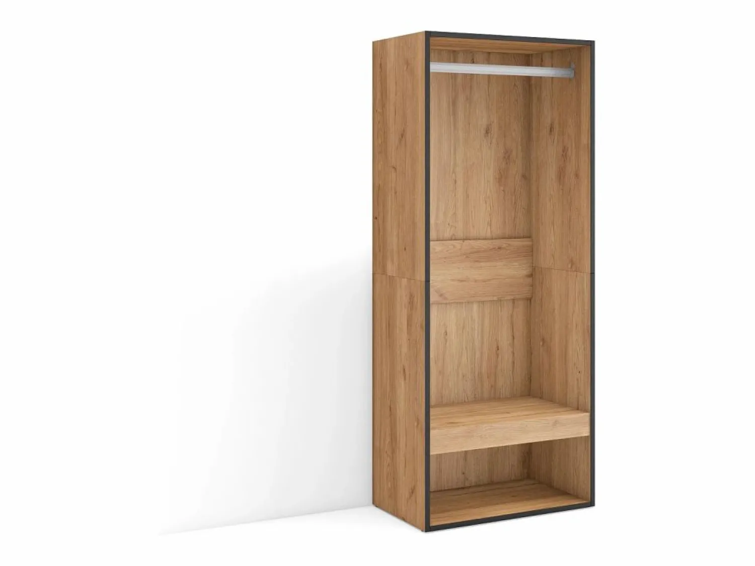 Skraut Home Vestidor abierto, 60x35x145cm, Dormitorio, habitación, Armario, perchero, Roble