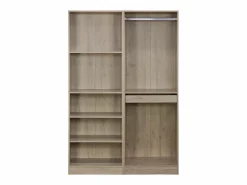 Sweeek Vestidor con 5 estantes, una barra de colga y portapantalones natural
