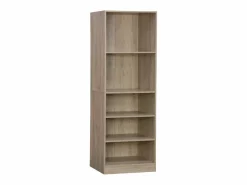 Sweeek Vestidor con 5 estantes, una barra de colga y portapantalones natural
