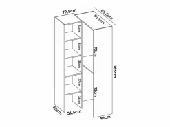 Best Vestidor de rincón Luz 2 color 228cm (ancho) 79.4 cm (fondo) 187 cm (alto) Blanco