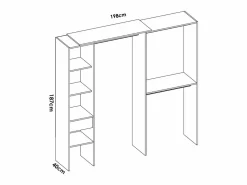 Vestidor de rincón-lineal Reus con estantes y cajón en , 187cm(alto) 137cm(ancho) Armario Abierto, Vestidor