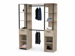 Vestidor Gary 2 Columnas Estilo Industrial Roble Kronberg/ 160x200 cm