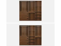 New Sweeek Vestidor módulo de 3 elementos nogal Color natural oscuro