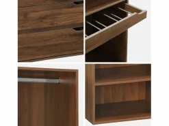 New Sweeek Vestidor módulo de 3 elementos nogal Color natural oscuro